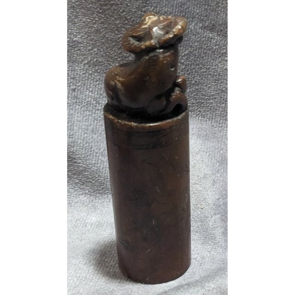 Vintage Chinese Bull Carved Stone Chop/Stamp - Picture 4 of 12